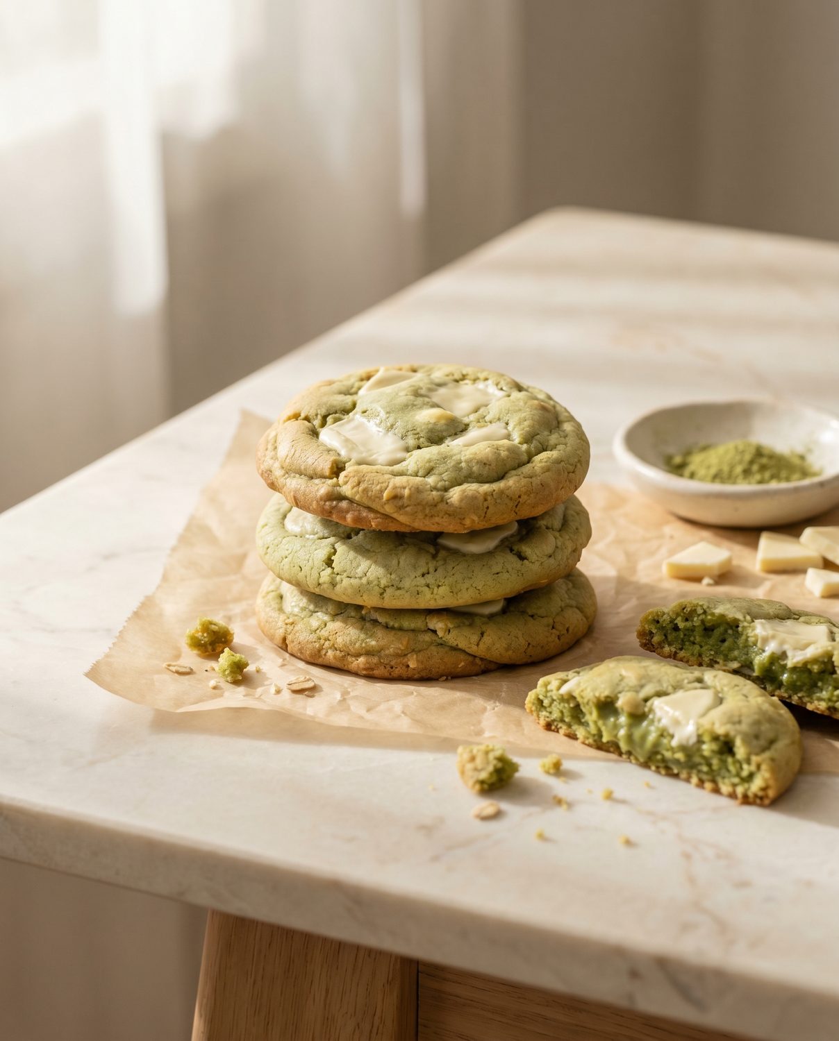 Matcha White Chocolate Cookies